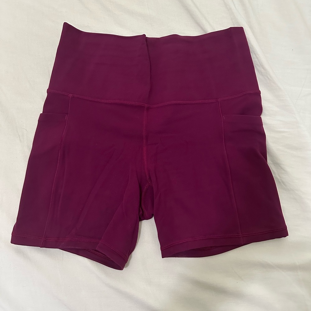 Athleta High-Waisted Plum Shorts
